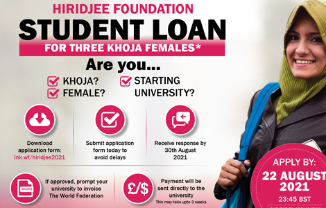 Hiridjee Foundation Student Loan 2021