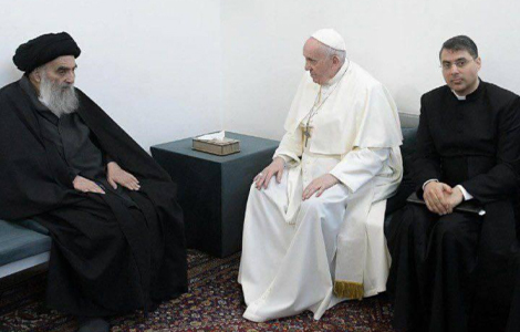 His Eminence Sayyid Al Sistani (May God Protect Him) Receives Pope Francis