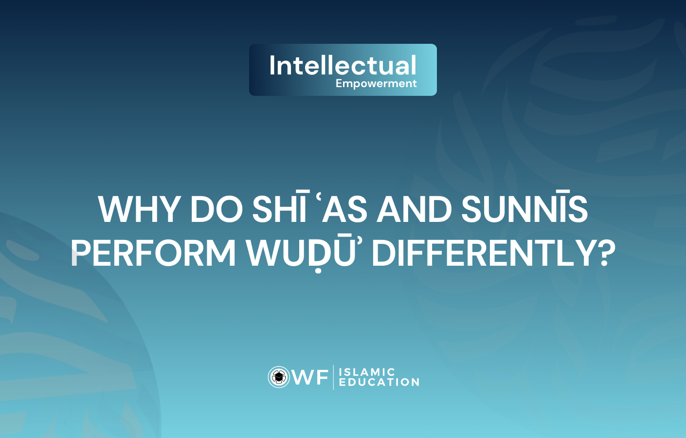 Differences between Shia and Sunnī Muslims  in the manner of performing the ritual ablutions (wuḍūʾ)